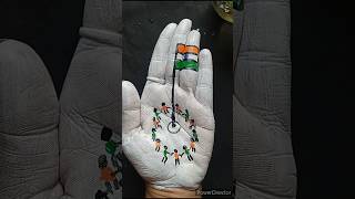 Tri colour painting on my palm  l love my flag  ❤️❤️❤️ [upl. by Blainey901]