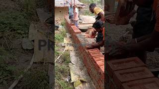 brick wall design 9 inch brick diwar construction work video [upl. by Retloc]