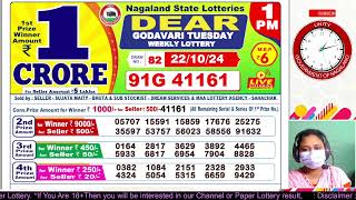 NAGALAND DEAR LOTTERY SAMBAD MORNING 1 PM RESULT TODAY 22102024 LOTTERY RESULT [upl. by Theola382]