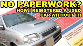 How To Get A V5C Car Registration Document  Daihatsu Cuore Avanzato TRXX R4 Project Episode 3 [upl. by Enitnatsnoc]