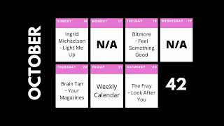 Weekly Calendar October  Week 42 [upl. by Nilak]