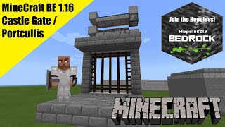 EASY CASTLE GATEPortcullis Tutorial  Minecraft Bedrock  All Platforms [upl. by Ahsinaw]