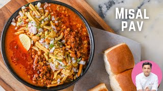 Misal Pav Recipe in Hindi  मिसळ पाव  Mumbai Street Food Recipe  Kunal Kapur Snacks Recipes [upl. by Nylleoj101]