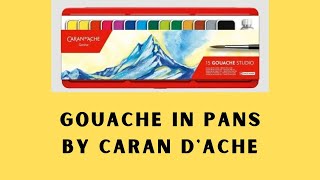 Amazing Gouache in pans by Caran dAche 15 colors review and demo sketch [upl. by Erhard321]