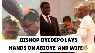 🥹BISHOP OYEDEPO LAYS HANDS ON BISHOP ABIOYE AND BLESSES HIM AND HIS WIFE AS HE RETIRES TODAY [upl. by Huxham]