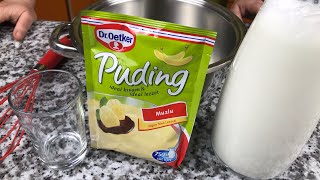 Muzlu Puding Yapımı Dr Oetker Hazır Paket Puding Nasıl Yapılır Tarifi  Öğrenci Yemek Tarifleri [upl. by Erait]