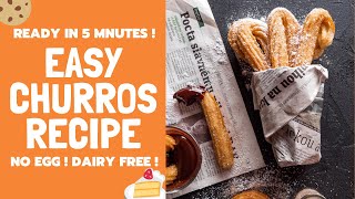 EASY CHURROS RECIPE  NO EGG  DAIRY FREE  AIR FRYER [upl. by Lattie518]