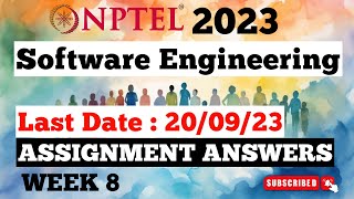 NPTEL Software Engineering Week 8 Assignment Answers  JulDec 2023 [upl. by Mitchael]