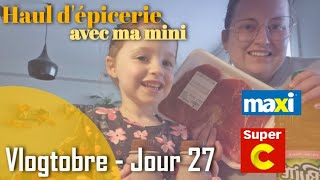 Haul dépicerie de 300 avec ma mini🍓  Jai la covid  Vlogtobre  Jour 27 [upl. by Nydroj]