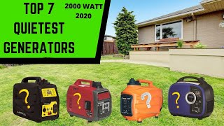 Top 7 QUIETEST Generator Review  2000 Watt Inverter Gens [upl. by Rubens]