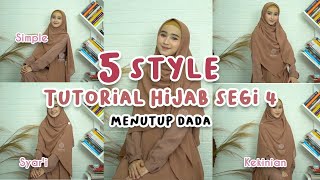 Tutorial Hijab Segi Empat Syari Menutup Dada [upl. by Macegan]