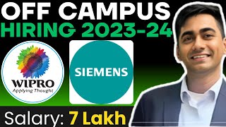 Wipro Recruitment 2024  Wipro  Siemens OFF Campus Drive For 2024  2023 Batch Hiring [upl. by Barth943]