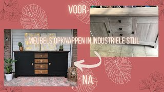 Oude meubels opknappen met zwarte krijtverf in industriele stijl [upl. by Annauqahs936]