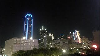 Dallas Skyline beaming blue for Officer Darron Burks [upl. by Ellicec]