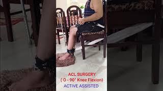 ACL surgery knee stiffness  0 to 90° knee flexion  Active assisted exercise short shorts acl [upl. by Einhapets944]