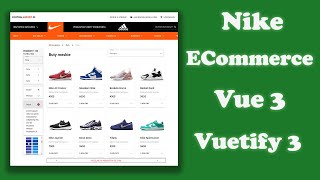 Vuejs 3  Vuetify 3 How to create an Nike Shoes Shop  Ecommerce website ui design using vuejs [upl. by Radie]