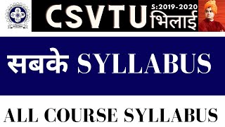 All Course Syllabus  CSVTU [upl. by Lairea]