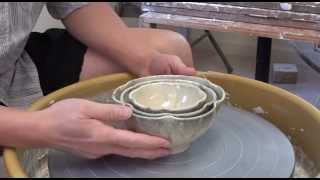 175 Throwing  Altering a Set of Nesting  Nested Bowls with HsinChuen Lin [upl. by Ulyram]