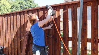 Building a Board on Board Cedar Fence  Part 2 [upl. by Macknair]