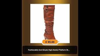 Fashionable And Simple HighHeeled Platform Stiletto Boots [upl. by Achorn]