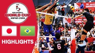 JAPAN vs BRAZIL  Highlights  Mens Volleyball World Cup 2019 [upl. by Sueddaht]