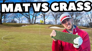 Winter Golf Fairway Mat vs Grass  SHOCK DATA wintergolf [upl. by Lekkim]