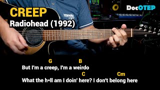 Creep  Radiohead Easy Guitar Chords Tutorial with Lyrics [upl. by Oinotnas]