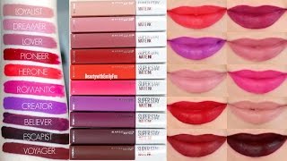 Maybelline Superstay Matte Ink Liquid Lipsticks  Lip Swatches amp Review [upl. by Macfadyn222]