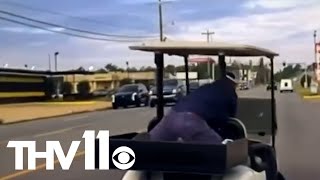 Police chase golf cart driver in lowspeed pursuit [upl. by Enelehs]