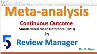 Meta analysis for continuous outcome using Standardized Mean Difference SMD in Review Manager RevMan [upl. by Evangelin731]