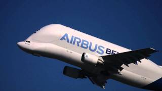 Airbus A300600ST Beluga taking off from Toulouse [upl. by Dnaletak]