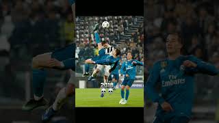 Then vs Now Cr7 ☠☠🐐🐐🔥🔥 ronaldo bicyclekick legend football portugal alnassr shorts youtube [upl. by Darreg]