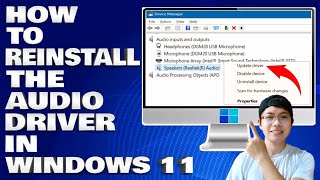 How To Reinstall The Audio Driver in Windows 1011 Guide [upl. by Halullat]