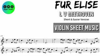 Karaoke  Fur Elise  Beethoven  Violin Sheet Music [upl. by Nosmas]