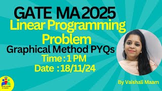 Linear Programming Problem Graphical MethodLPP for GATECSIR NETCUET PG By Vaishali Maam [upl. by Yerhcaz264]