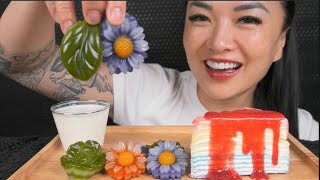 CLASSIC CREPE CAKE  THAI LAYER CAKE ASMR EATING SOUNDS LIGHT WHISPERS  SASASMR [upl. by Asial621]