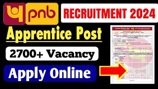 PNB Recruitment 2024  PNB Apprentice Vacancy Notification Out  Punjab National Bank Apprenticeship [upl. by Neleag]