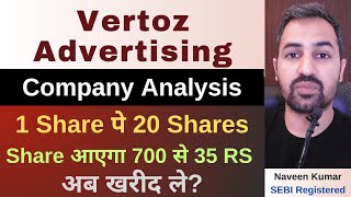 Vertoz Advertising share  price  split  latest news  Bonus Issue  Review [upl. by Kragh]