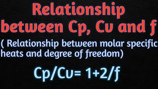 Relationship between CpCv and f  relationship between specific heat and degree of freedom [upl. by Terrab]