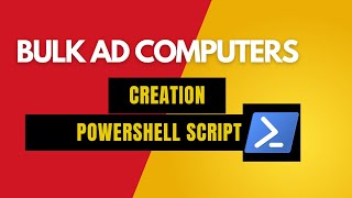 Bulk active directory computers creation [upl. by Yedarb]