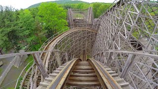 4K AWESOME Twister Roller Coaster Front Seat POV Knoebels Amusement Park [upl. by Yenroc]