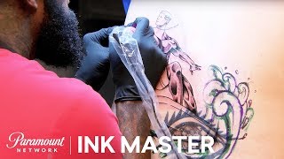 Elimination Tattoo Tramp Stamp Cover Ups  Ink Master Season 8 [upl. by Wildee758]