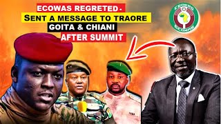 ECOWAS SENT MESSAGE TO IBRAHIM TRAORE ASSIMI GOITA amp GENERAL TCHIANI AFTER AES SUMMIT [upl. by Jesus]