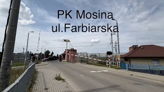 Przejazd kolejowy Mosina ulFarbiarska  Polish railroad crossing [upl. by Astrahan509]