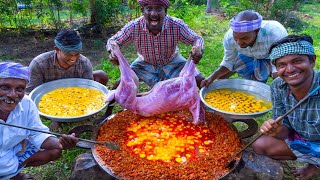 MUTTON SCRAMBLED EGG  Biggest Scrambled Egg Cooking with Mutton Keema Meat  Lamb mixed Egg Recipe [upl. by Teirtza195]