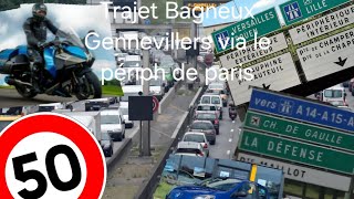 Trajet Bagneux Gennevillers via le périph parisien en voiture [upl. by Schubert]