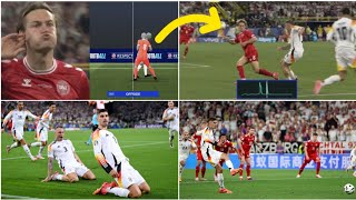 Kai Havertz penalty goal vs Denmark for controversial hand ball amp Denmark goal disallowed v Germany [upl. by Gilemette550]