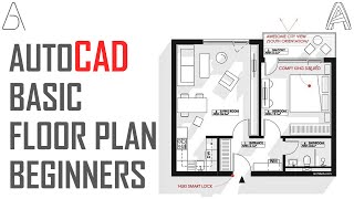 AutoCAD Floor Plan Tutorial [upl. by Gutow]