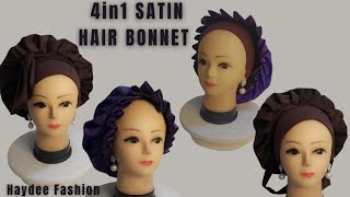 4in1 SATIN HAIR BONNET Trending hair bonnet reversible hair bonnet How to make hair bonnet [upl. by Eitra]