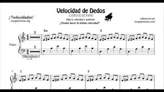 Juego de Piano Velocidad de Dedos ¡7 velocidades Partitura Piano [upl. by Santa176]